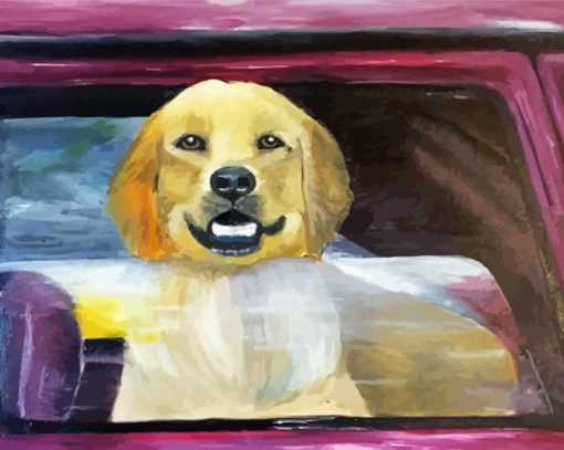 Car And Dog Art paint by number