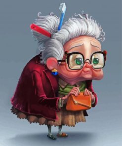 Cartoon Old Lady paint by number