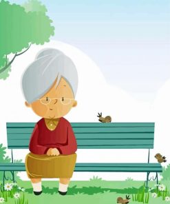 Cartoon Old Woman paint by number