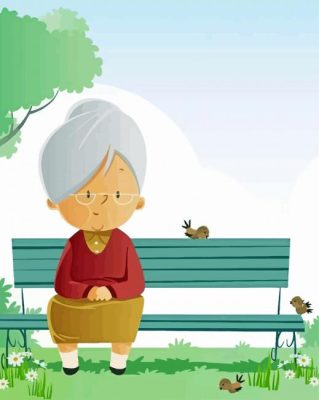 Cartoon Old Woman paint by number