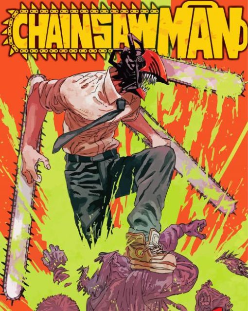 Chainsaw Man Poster paint by number