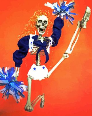 Cheerleader Skull paint by number