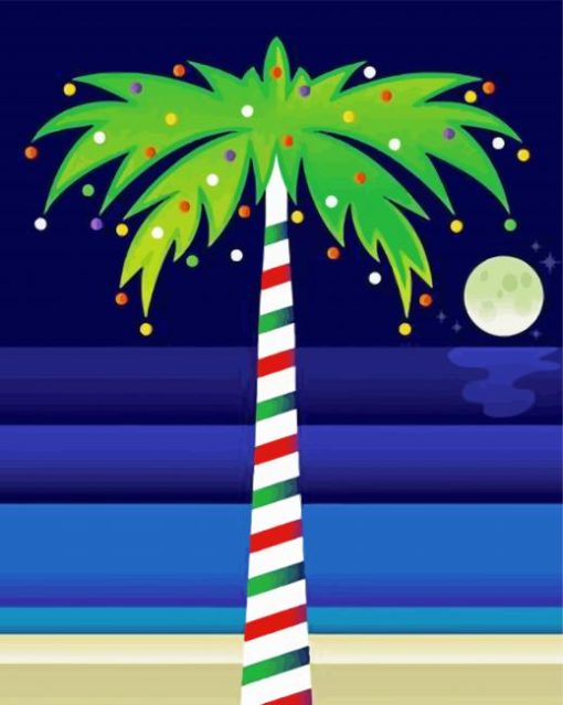 Christmas Palm Tree paint by number