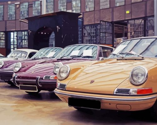 Classic Porsche Cars paint by number