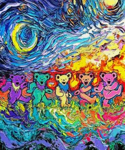 Colorful Dancing Bears paint by number