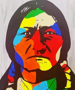 Colorful Sitting Bull paint by number