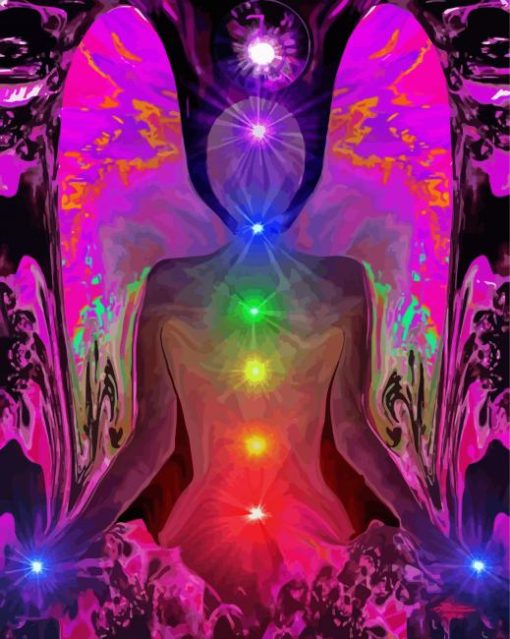 Colorful Chakra Angel paint by number