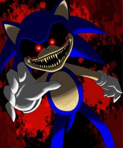 Creepy Red Eyes Sonic paint by number