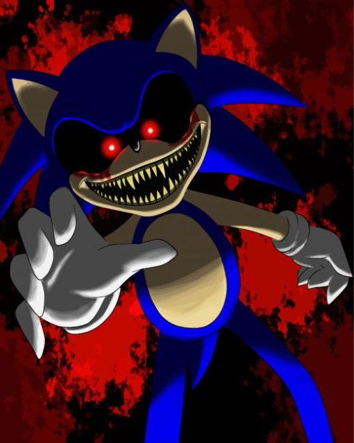 Creepy Red Eyes Sonic paint by number
