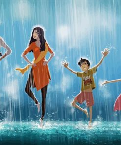 Dancing In The Rain Family paint by number