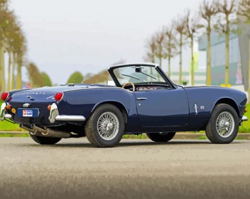 Dark Blue Triumph Spitfire paint by number