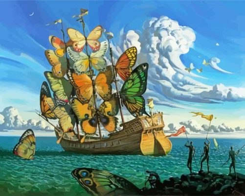 Departure Of The Winged Ship Vladimir kush paint by number