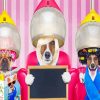 Dogs Under Hair Dryer paint by number