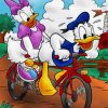 Donald And Daisy On Bicycle paint by number