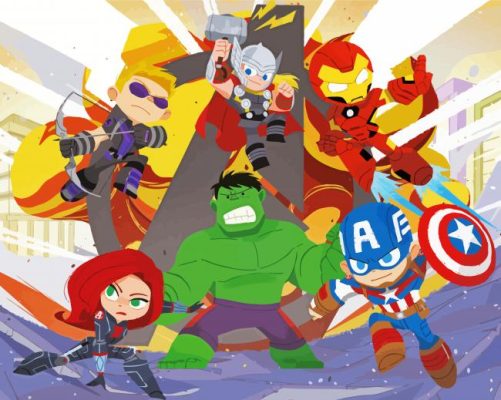 Easy Marvel Avengers paint by number