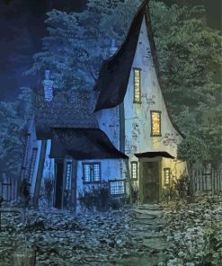 Forest Dark Cottage paint by number