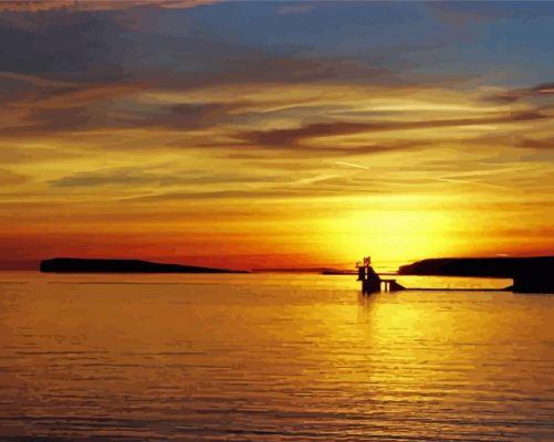 Galway Bay Sunset paint by number