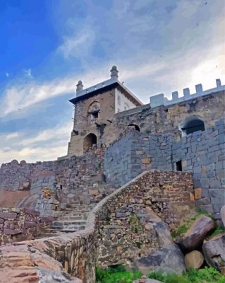 Golconda Fort India paint by number