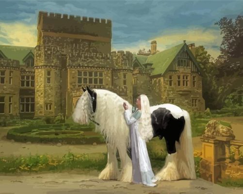 Gypsy Vanner And Princess paint by number