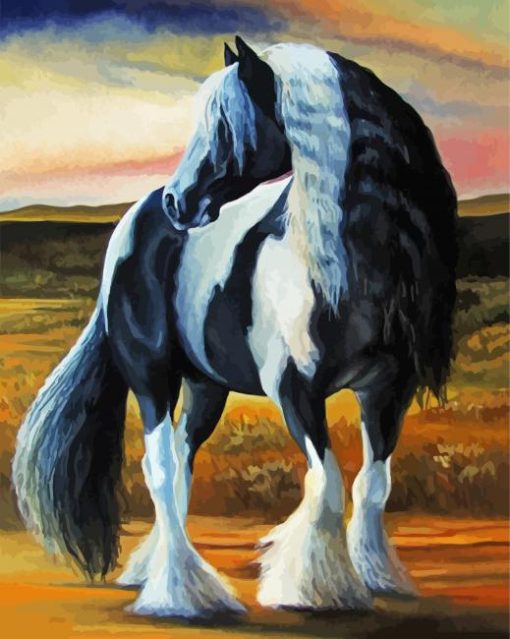 Gypsy Vanner Horse Art paint by number