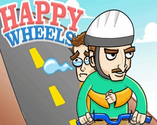 Happy Wheels Game Poster paint by number