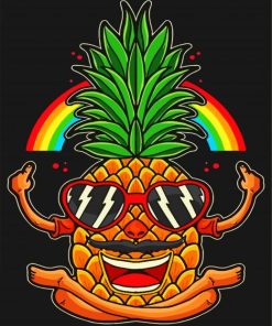 Happy Pineapple Art paint by number
