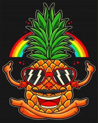 Happy Pineapple Art paint by number