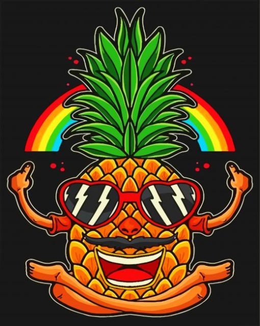 Happy Pineapple Art paint by number