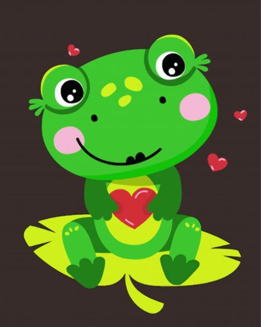 Heart Frog paint by number
