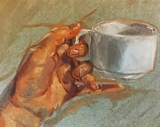 Holding A Cup Art paint by number