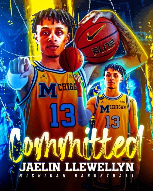 Jaelin Llewellyn Michigan Wolverines Player paint by number