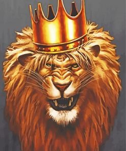 Lion Animal With Crown paint by number