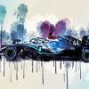 Mercedes F1 Art Racing Car paint by number