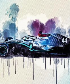 Mercedes F1 Art Racing Car paint by number