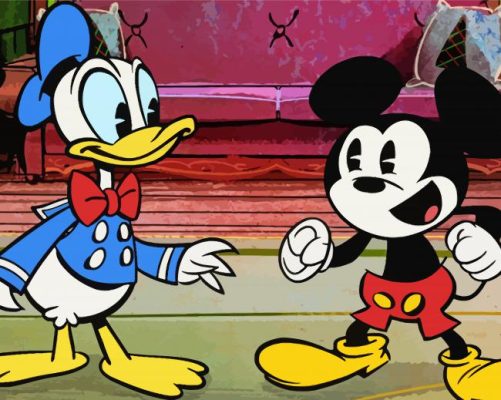 Mickey And Duck Cartoon paint by number