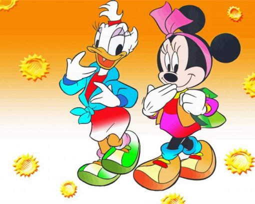 Minnie Mouse And Daisy Duck paint by number