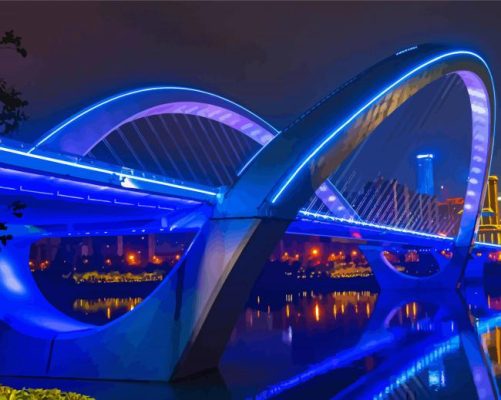 Nanning Bridge At Night paint by number