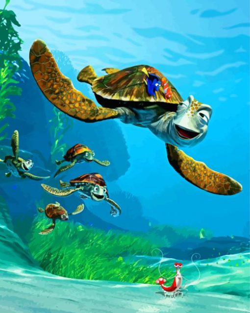 Nemo Turtle Characters paint by number