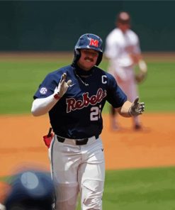 Ole Miss Rebels Baseball Player paint by number