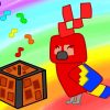 Parrot Minecraft Art paint by number