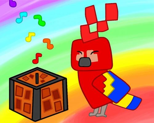 Parrot Minecraft Art paint by number