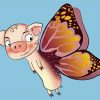 Pig With Butterfly Wings paint by number