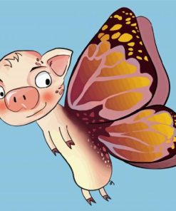 Pig With Butterfly Wings paint by number