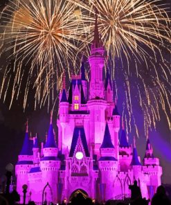 Purple Castle Disney Fireworks paint by number