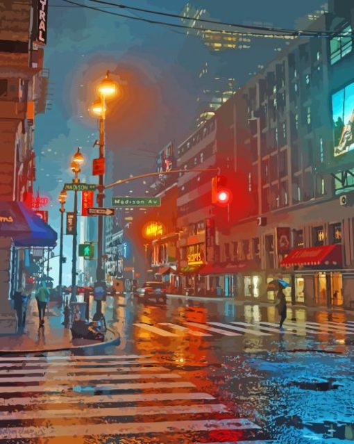 Rainy Street Scenes paint by number
