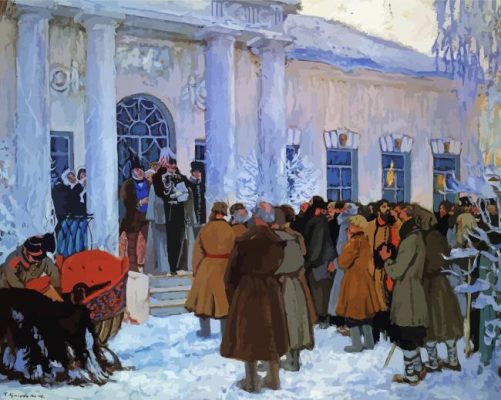 Reading Of The Manifest By Boris Kustodiev Paint by number