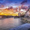 River Of Paris Sunset paint by number