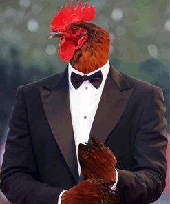 Rooster In A Suit paint by number