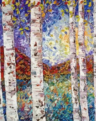 Silver Birch Art paint by number