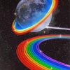 Space Rainbow Planet Art Paint by number